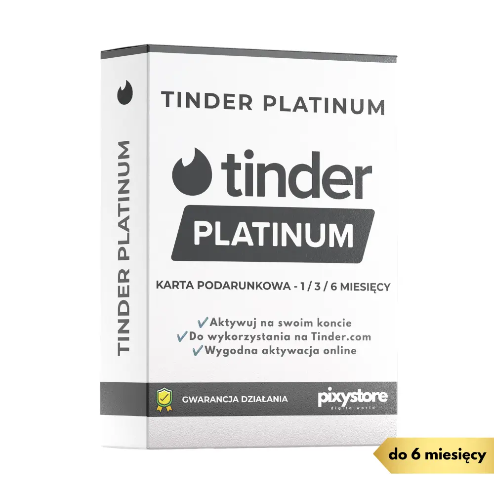 Tinder Platinum - Karta podarunkowa (1 - 6 miesięcy)