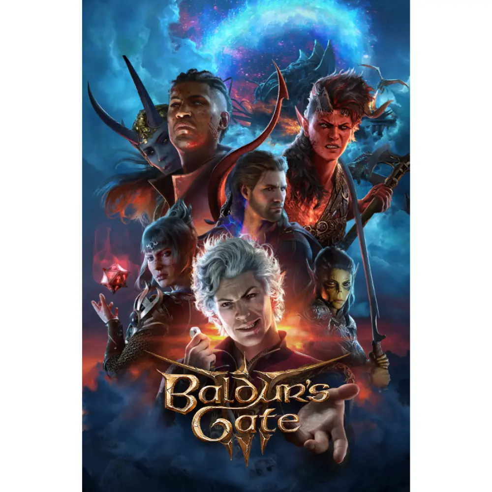 Baldur’s Gate 3 – okładka klasycznej gry RPG fantasy osadzonej w świecie Dungeons & Dragons