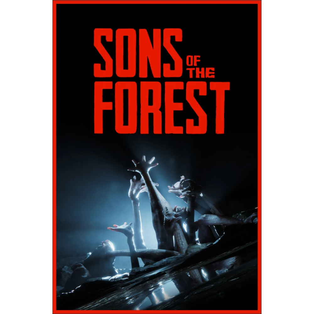 Sons of the Forest – okładka gry survival horror osadzonej na tajemniczej wyspie