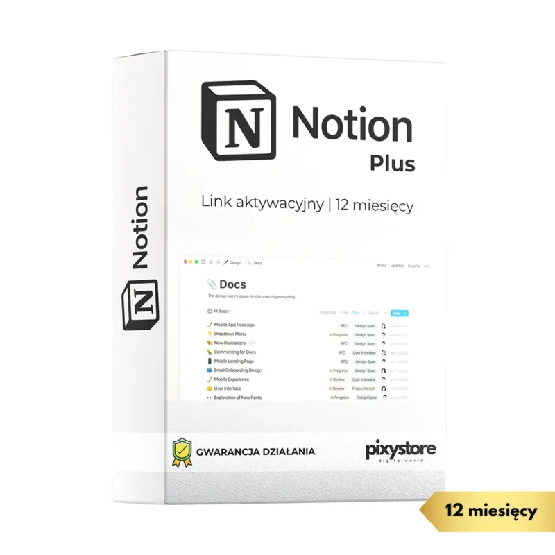 Notion Plus Business 12 miesięcy – Link aktywacyjny